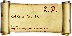 Kökény Patrik névjegykártya