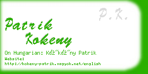 patrik kokeny business card